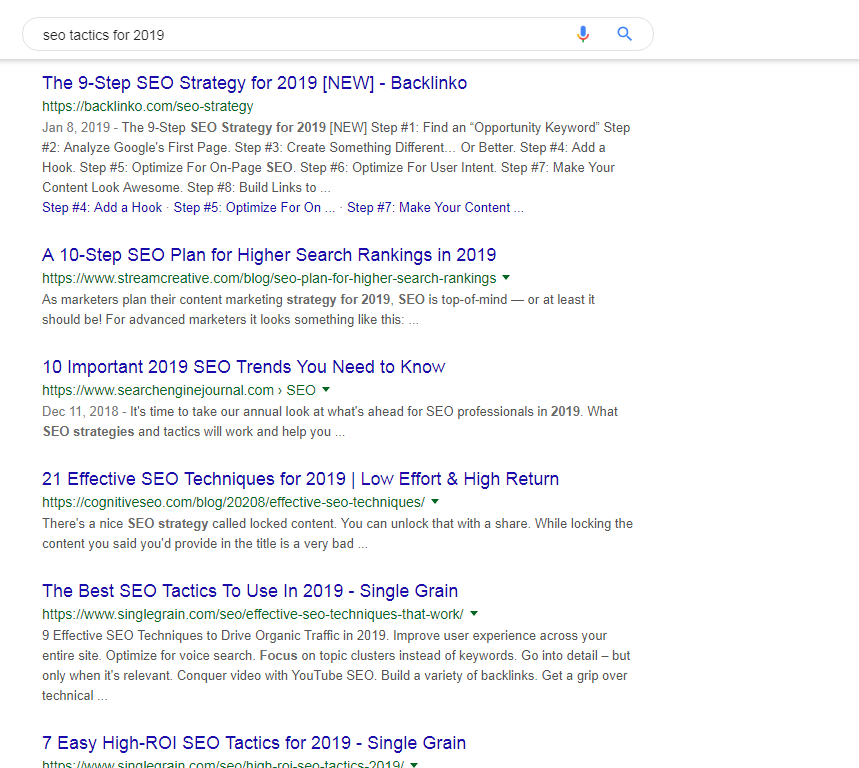 seo tactics 2019